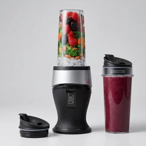 Ninja Fit Compact Personal Blender, 700W, (2) 16oz Cups, QB3001SS | 700-watt base blends smoothies, shakes & frozen drinks. (2) 16-oz to-go cups w/ spout lids.