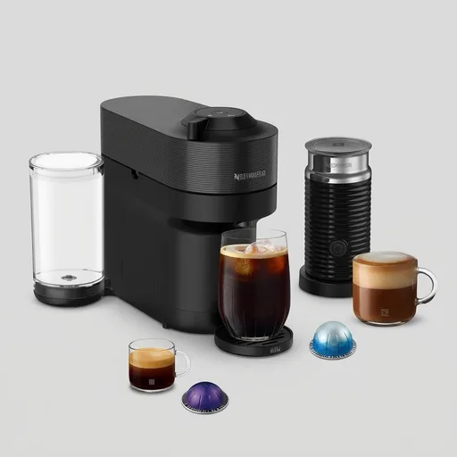 Nespresso Vertuo Pop+ Coffee Machine with Milk Frother, Liquorice Black