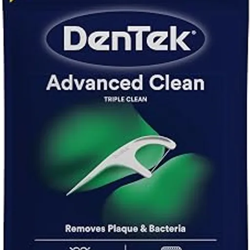 DenTekFloss Picks, Advanced Clean, Plaque Remover, 150 Count | No Break & No Shred Dental Floss, Triple Clean, Mouthwash Blast Mint Flavor, Removes Bacteria, Mi