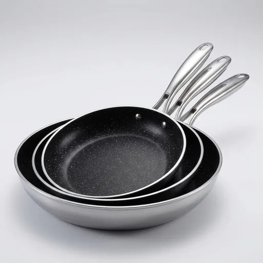 Granitestone Ceramic Nonstick Frying Pan Set 3pc 8/10/12 inch, Non Toxic Skillet, PFAS & PFOA Free Cookware Set, Induction Compatible Egg Pan, Oven Safe to 500°F, Dishwasher Safe - Black