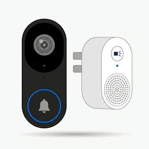Orbitell 1080p Wireless Wi-Fi Video Doorbell Camera with Two Way Audio, Night Vision, Cloud Storage, Smart AI Motion Detection, Support 2.4GHz Wi-Fi only