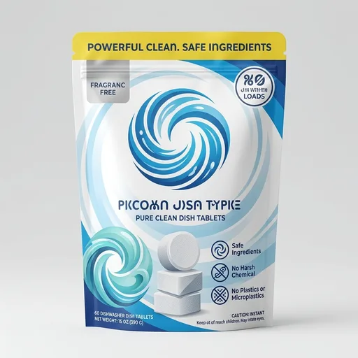 Earth BreezeDishwasher Detergent Tablets, Free & Clear, 60 Count | 100% Plastic-Free Tablets with No Harsh Chemicals, 3-in-1 Triple Enzyme Formula, Eco-Friendly
