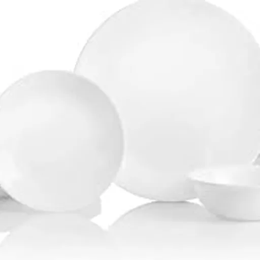 CorelleVitrelle 18-Piece Service for 6 Dinnerware Set Triple Layer Glass and Chip Resistant, Lightweight Round Plates and Bowls Set, Winter Frost White