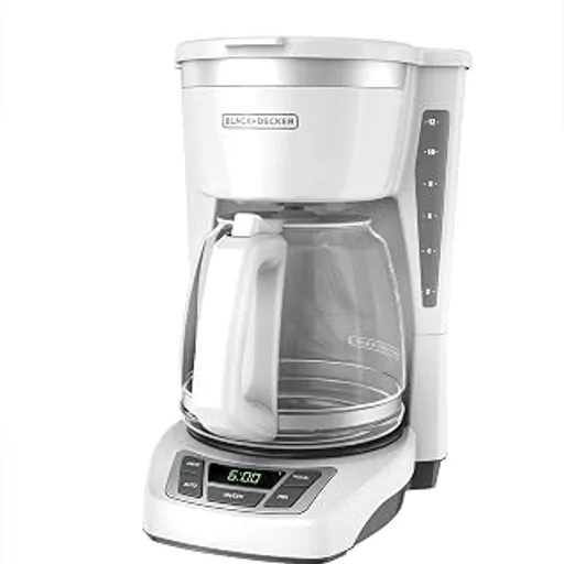BLACK+DECKERCM1160W-1 CM1160W 12-Cup Programmable Coffeemaker, White/Stainless Steel