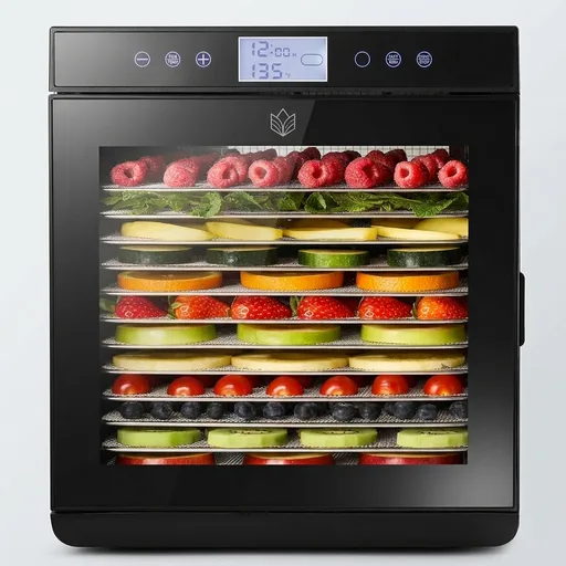 Magic Mill Premium Food Dehydrator Machine (15 Extra-Large Stainless Steel Trays) 800W Dryer for Beef Jerky, Fruits, Vegetables, Dog Treats, 48 Hour Digital Timer - 95°-167° Temperature Control