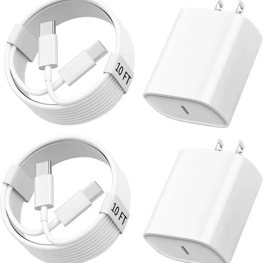 iPhone 18 17 16 15 Pro Max Charger Fast Charging 20W 10 FT Long USB C Cable