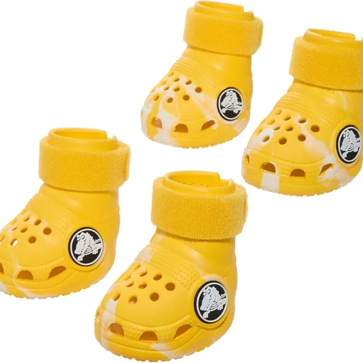 BARKBOX Yellow Crocs Dog Shoes - for Small Breeds (15-25 lbs)