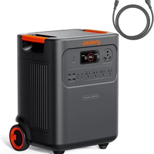 Jackery HomePower 3600 Plus Portable Power Station with AC Cable, 3600W AC Output, 3584Wh LFP Solar Generator, Expandable up to 21kWh, Essential Home Backup for Home Use (Solar Panel Optional)