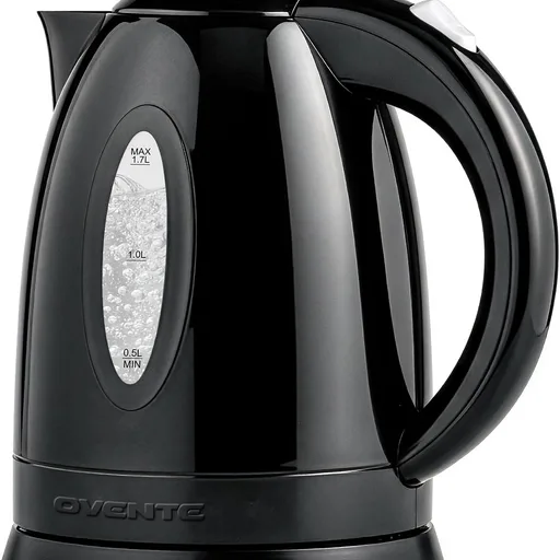 OVENTE 1.7L Electric Tea Kettle, 1100W BPA-Free Water Boiler, Black KP72B
