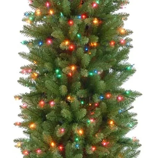 National Tree Company 7ft Pre-Lit Kingswood Fir Slim Christmas Tree