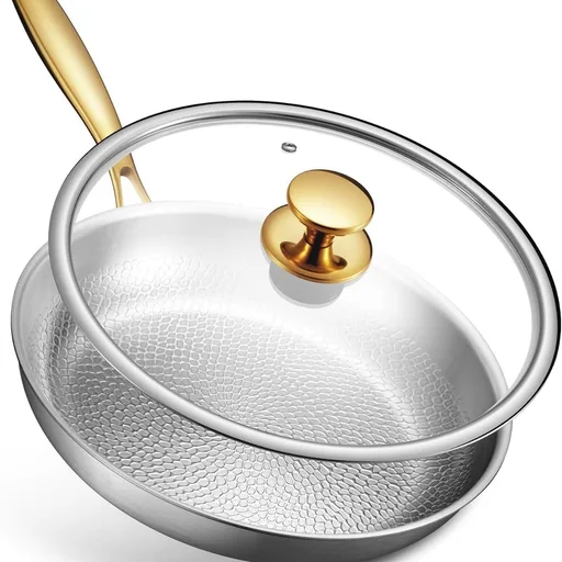 Titanium Pans for Cooking, Ø12in with Lid, Butter Warmer