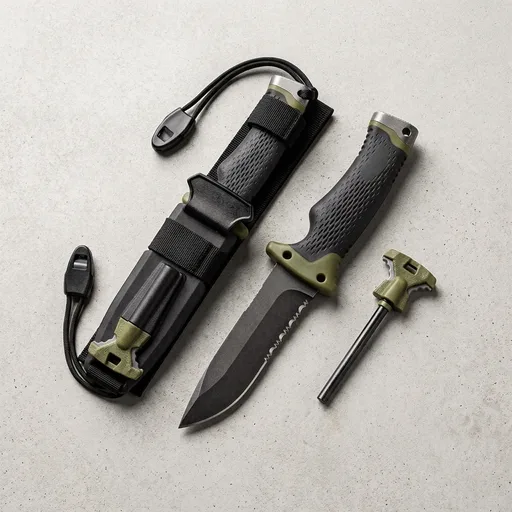 Gerber Ultimate Fixed Blade Knife w/Sheath, Knife Sharpener, Ferro Rod