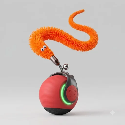 Interactive Cat Toys with Bird Sounds & 3 Speed Modes for Indoor Cats Play | Bird Sounds, 3 Speed Modes, Rechargeable Automatic Rolling, 3 Tails, Fast Charging Ball, For Indoor Cats on Hard Floor Carpet