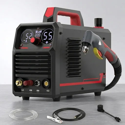 YESWELDER 55 Amp Plasma Cutter Non-High Frequency, Large LED Digital Display Non-Touch Pilot Arc, Digital DC Inverter 110/220V Dual Voltage Plasma Cutting Machine CUT-55DS PRO