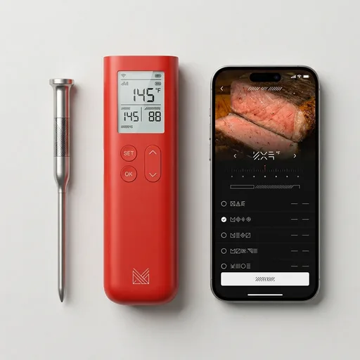 ThermoMaven Smart Bluetooth Wireless Meat Thermometer, 10X Enhanced Sub-1G Signal and Stability, Standalone Display Base, Certified Accuracy ±0.5°F, WiFi Unlimited Range for BBQ, Oven, Smoker, Grill