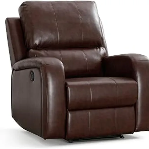 HAOMARKETS Electric Recliner Chair, Soft PU Leather Power Recliners with Padded Backrest, Single Overstuffed Heavy Duty Reclining Sofa for Living Room Bedroom