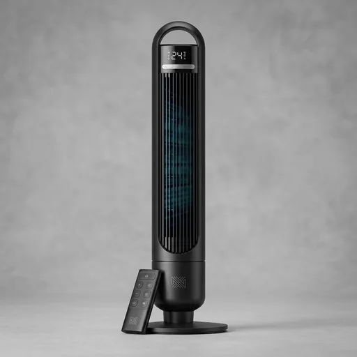 DREO Tower Fan for Bedroom, 90° Oscillating Standing Fans for Room with 4 Speeds, 3 Modes, 28dB Quiet for Sleep, 26ft/s Velocity, 8H Timer, Remote, Living Room, Office, Home, Black