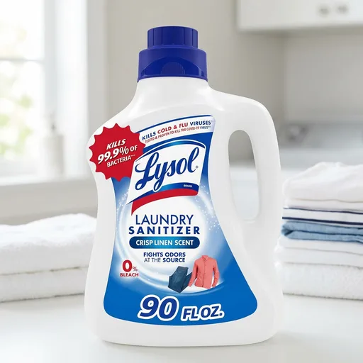 Lysol Laundry Sanitizer Additive, Bacteria-Causing Laundry Odor Eliminator, Detergent Additive, Crisp Linen, 90oz