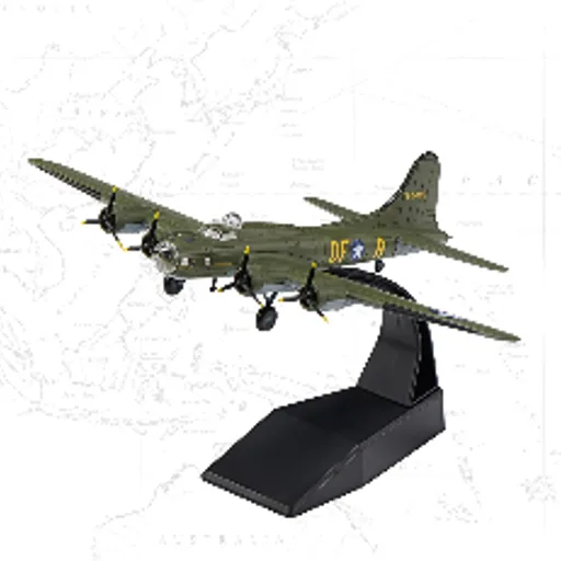 B-17 Flying Fortress Die-cast Airplanes-1/144 Scale Heavy Bomber Metal Aircraft Model for Collector, Aviation Enthusiast-Premium Collectable with Display Stand