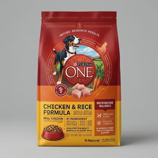 Purina ONEChicken & Rice Formula Dry Dog Food, 31.1 lb Bag | High protein dog food with a microbiome balance and SmartBlend of ingredients like prebiotic fiber