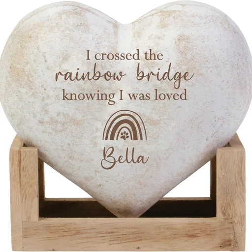 Pet Loss Gift, Personalized Pet Memorial Keepsake Heart, Dog Memorial Gifts, Cat Memorial Gifts, Engraved Pet Sympathy Gift, Pet Memorial Plaque