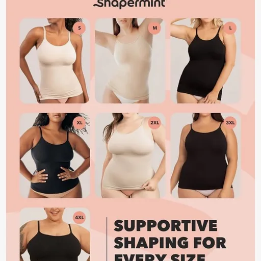SHAPERMINT Scoop Neck Smoothing Cami, Shapewear Tank Top for Women