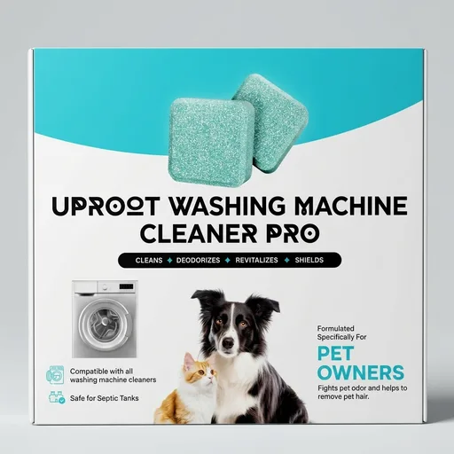Uproot Clean Washing Machine Cleaner Tablets - 24 Pack for a 12 Month Supply. Formulated for Pet Owners. Compatible with HE, Top & Front Load. Easily Removes Residue, Grime, and Odors. Septic Safe.