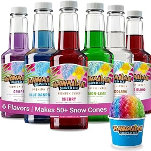 Hawaiian Shaved Ice Syrup Assortment, 6 Flavors, 16oz