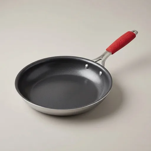 10 Inch Nonstick Frying Pan, Tri-Ply Clad Stainless Steel Skillet with Reinforced Coating, Detachable Handle with Sleeve, Dishwasher & Oven Safe, Induction Compatible, PFOA-Free Fajita Pans