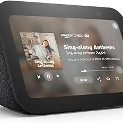 AmazonEcho Show 5 (newest model), Smart display, Designed for Alexa+, 2x the bass and clearer sound, Charcoal