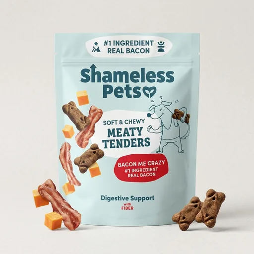 Shameless Pets Soft Dog Treats – Bacon Me Crazy Meaty Tenders, Soft & Chewy Treats for Dogs, Real Bacon 1st Ingredient, Grain Free, Healthy Treats for Small, Medium & Large Dogs, 8oz