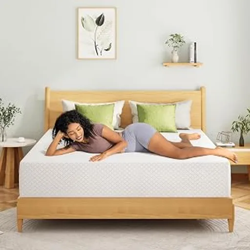 EGOHOME10 Inch Queen Mattress, Memory Foam Mattress in a Box with Cooling Green Tea Gel, Relieve Pressure with Medium Firm Support, CertiPUR-US Certified, 80''L