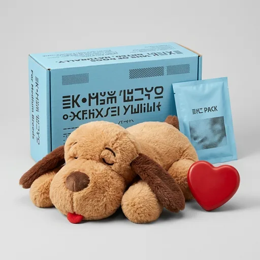Snuggle Puppy Original Heartbeat Puppy Toy with Real-Feel Pulse & Heat Pack, Calming Sleep Aid for Puppy Anxiety, Crate Training, First Nights & New Puppy Transition - Biscuit