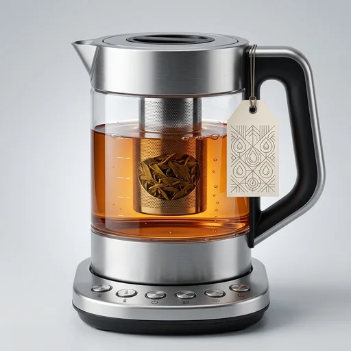 Viante Alba Electric Tea Kettle With Infuser, No Plastic, 1.5L