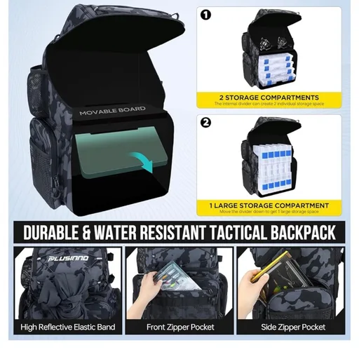 PLUSINNO Cooler Fishing Backpack with Rod Holders