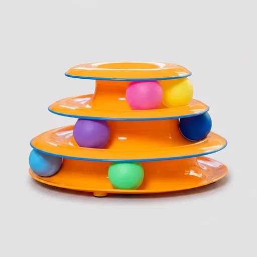 Catstages Tower of Tracks Cat Toy – 3-Level Track Tower with 6 Balls, Interactive Cat Toy for Indoor Enrichment
