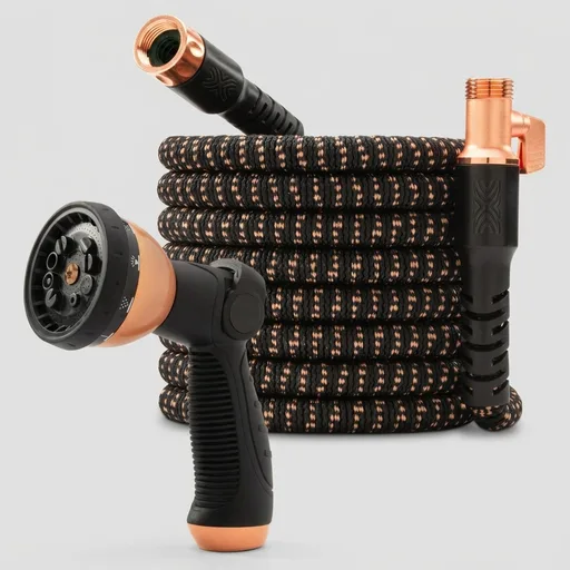 Pocket Hose 75 FT Copper Bullet Expandable Garden Hose w/10 Pattern Thumb Spray Nozzle AS SEEN ON TV 650psi 3/4 in Patented Lead-Free Ultra-Lightweight Solid Copper Anodized Aluminum