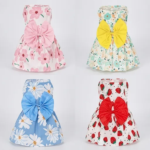choyaCute Dog Dress Pet Dress Puppy Skirt Summer Pet Clothes for Puppy Small Cats