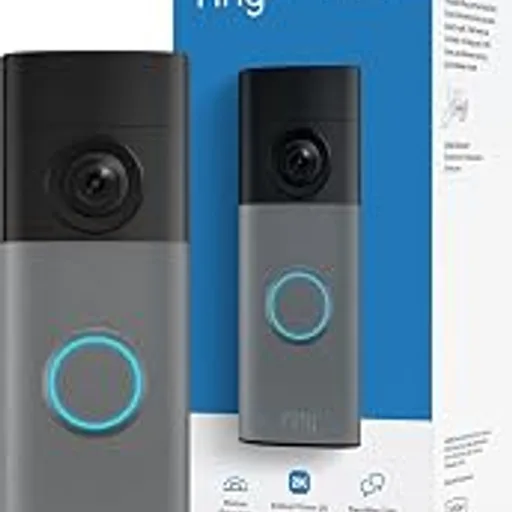 RingBattery Doorbell 2K (newest model) Retinal 2K with wide-angle video, up to 6x Enhanced Zoom, Two-Way Talk, and Built-In Battery, Speckled Gray