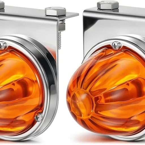 Partsam 2Pcs Amber LED Watermelon Lights with Bracket, Amber Glass Lens