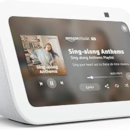 AmazonEcho Show 5 (newest model), Smart display, Designed for Alexa+, 2x the bass and clearer sound, Glacier White