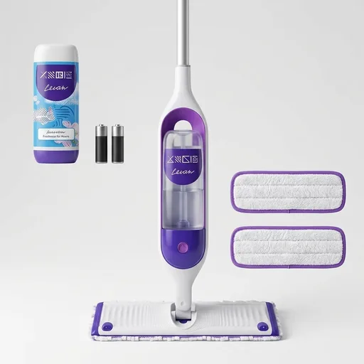 Swiffer PowerMop Mopping Kit for Floor Cleaning, Set Includes 1 Power Mop, 2 Replacement Pads, 1 Liquid Solution Refill, 2 Batteries, No Bucket Needed Electric Spray Cleaner, Multi-Surface and Wood