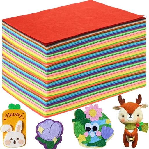 STARVAST 120Pcs Soft Felt Fabric Sheets, 1mm Thick 12 x 8 Inch Assorted Color Felt Squares, Felt Fabric Sheets Patchwork Sewing Felt Sheets for Crafts Sewing Patchwork DIY Crafting Projects, 40 Colors