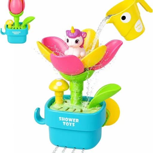 Toddler Bath Toys for Kids Ages 1-3 Interactive Bloom Unicorn Flower Set