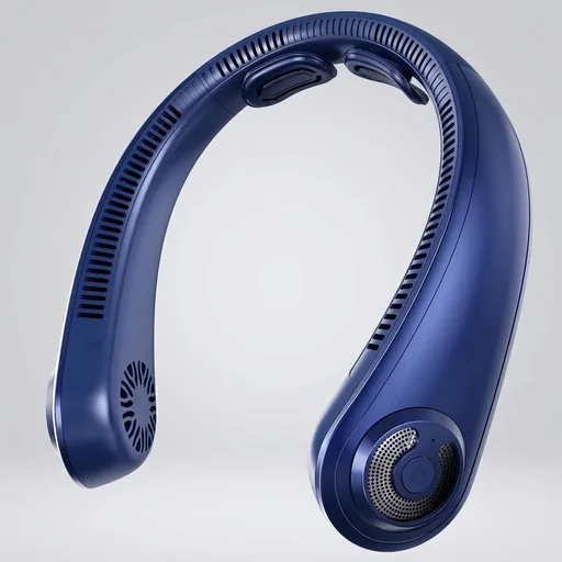 Portable Neck Fan with Neck Support, 5 Speeds, Lightweight, Rechargeable Personal Hands Free Wearable Neck Fans that Blow Cold Air for Hot Flashes, Disneyland, Travel Essentials, Gifts for Men Women