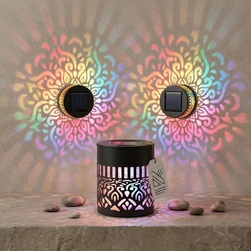 Solar Mandala Lights Outdoor Wall Projector