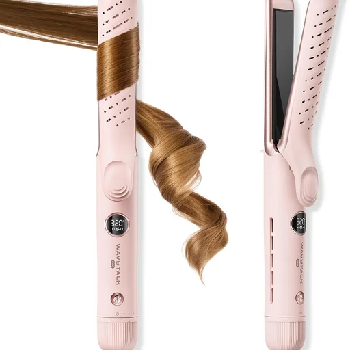 Wavytalk Airflow Styler Whirlwind Curl, Hair Straightener and Curler 2 in 1, Upgraded Curling Iron & Flat Iron Achieve One Pass Curl, Less Damage to Hair
