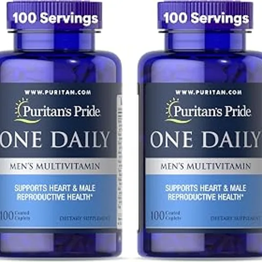 Puritan's Pride One Daily Mens Multivitamin Caplets, 100 Count (Pack of 2)