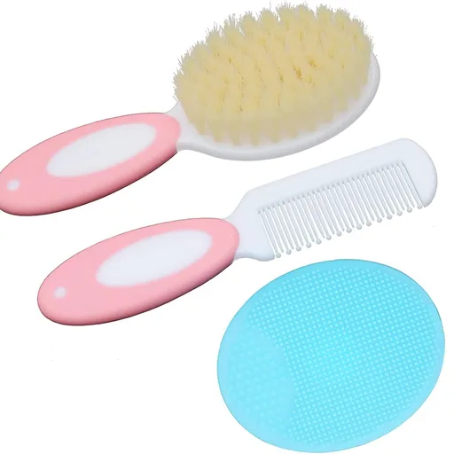 Baby Hair Brush & Silicone Cradle Cap Brush Set