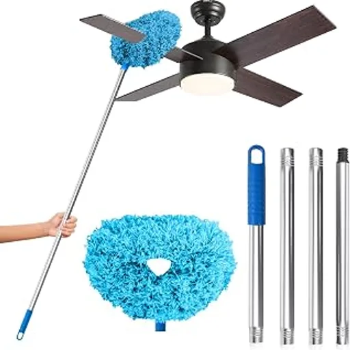 DRQ Ceiling Fan Cleaner Duster with 13-48 in Extension Pole, Blue